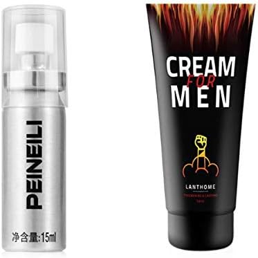 Peineili Delay Ejaculation Spray and Ultra XXL Big Penis Cream Plus Prolong Sex Time Set