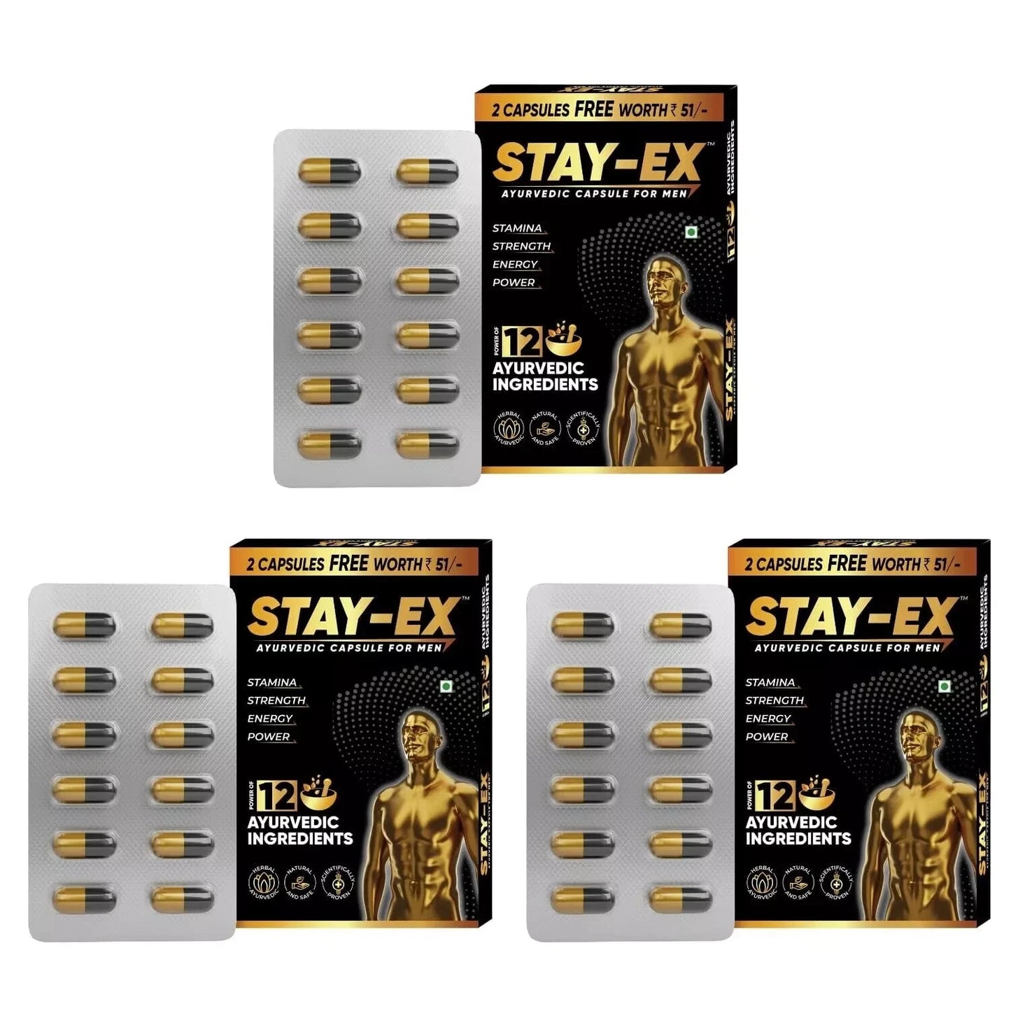 Male Enhancement SEX Boost Time Increase Pills for Men Hard Rock Stamina pack 3